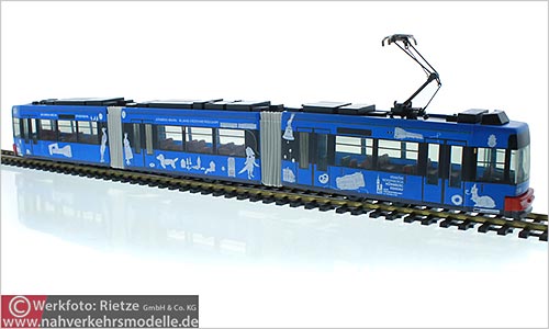 Rietze Straenbahnmodell Artikel STRA01065 Adtranz G T 6 N Verkehrs Aktiengesellschaft Nrnberg