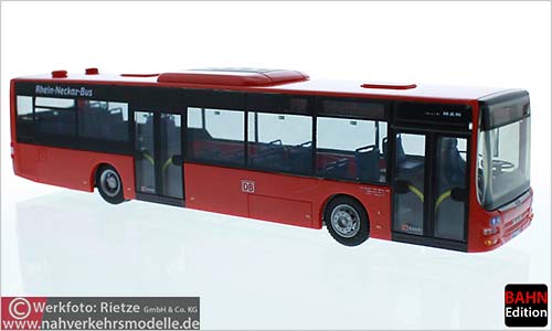 Rietze Busmodell Artikel 73908 M A N Lions City 2015 Busverkehr Rhein Neckar