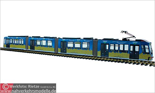 Rietze Linie 8 Straßenbahnmodell Artikel STRA01066 Adtranz G T 8 Verkehrs Aktiengesellschaft Nürnberg Bayernland