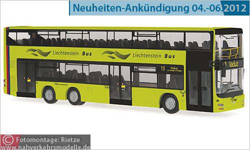 Rietze Neoman Lions City DD Liechtenstein Busmodell Modellbus Modellbusse Busmodelle Doppelstockbus Doppeldecker