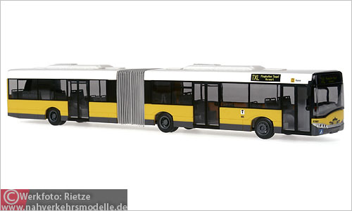 Rietze Solaris Urbino 18 BVG Berlin Modellbus Busmodell Modellbusse Busmodelle