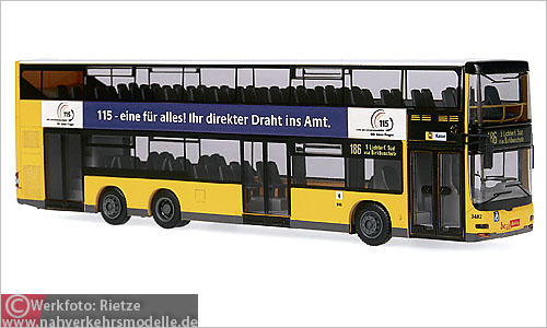 Rietze Neoman Lions City DD BVG Berlin Busmodell Modellbus Modellbusse Busmodelle Doppelstockbus Doppeldecker