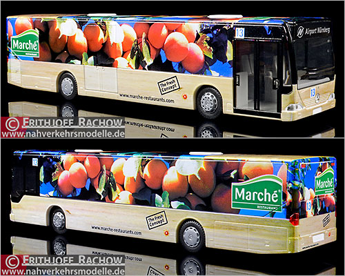 Rietze Busmodell Artikel 62603 Mercedes-Benz O 530 Citaro zweitrig Flughafen Nrnberg Werbung March Restaurant