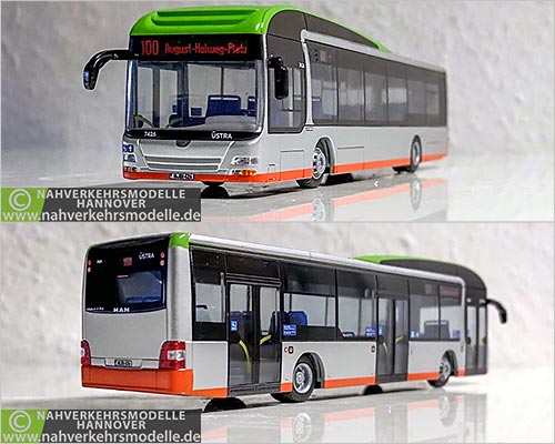 Rietze Busmodell Artikel 72730 M A N Lions City 2015 Hybrid Üstra Hannover