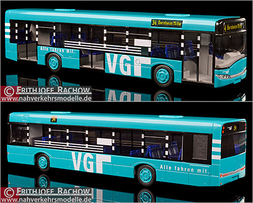 Rietze Busmodell Artikel 65932 Solaris Urbino 12 Stadtwerke Verkehrsgesellschaft Frankfurt am Main