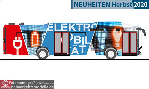 Rietze Busmodell Artikel 73042 Solaris Urbino 12 2014 electric Stadtbus Schwäbisch Hall