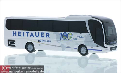 Rietze Busmodell Artikel 74840 M A N Lions Coach 2017 Heitauer Reisen Gstadt am Chiemsee