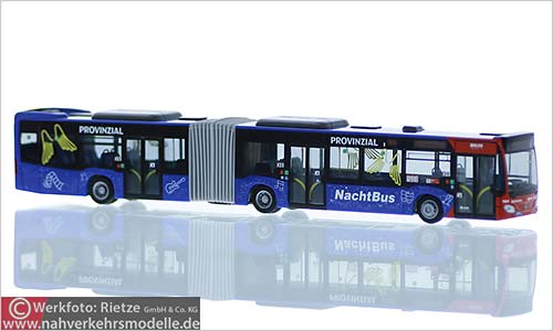 Rietze Busmodell Artikel 73670 Mercedes-Benz Citaro G 2015 Regionalverkehr Münsterland Nachtbus