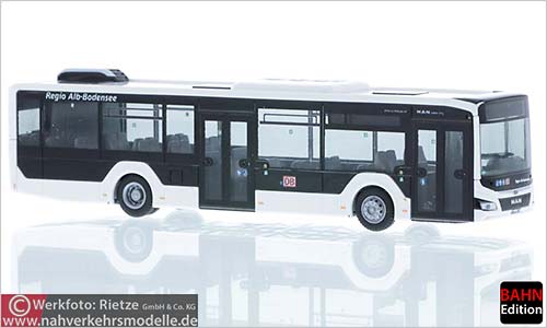 Rietze Busmodell Artikel 75322 M A N Lions City 12 2018 Hybrid Regio Alb Bodensee