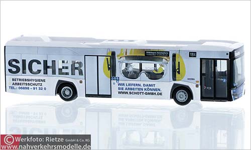 Rietze Busmodell Artikel 73041 Solaris Urbino 12 2014 Völklinger Verkehrsbetriebe