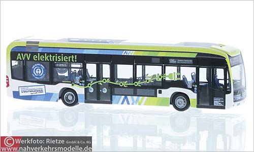 Rietze Busmodell Artikel 75529 Mercedes-Benz eCitaro Egenberger Augsburger Verkehrsverbund